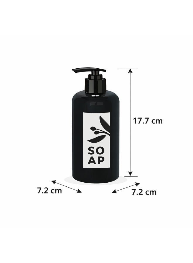 Reusable Liquid Soap Dispenser Bottle with Pump, Durable Plastic Refillable Container for Bathroom & Kitchen, 500ml (Black) - Image 4